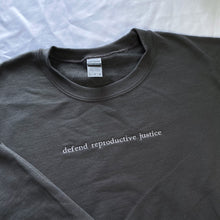 Load image into Gallery viewer, Defend Reproductive Justice Embroidered Crewneck