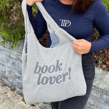 Load image into Gallery viewer, Book Lover Fuzzy Tote (Grey)
