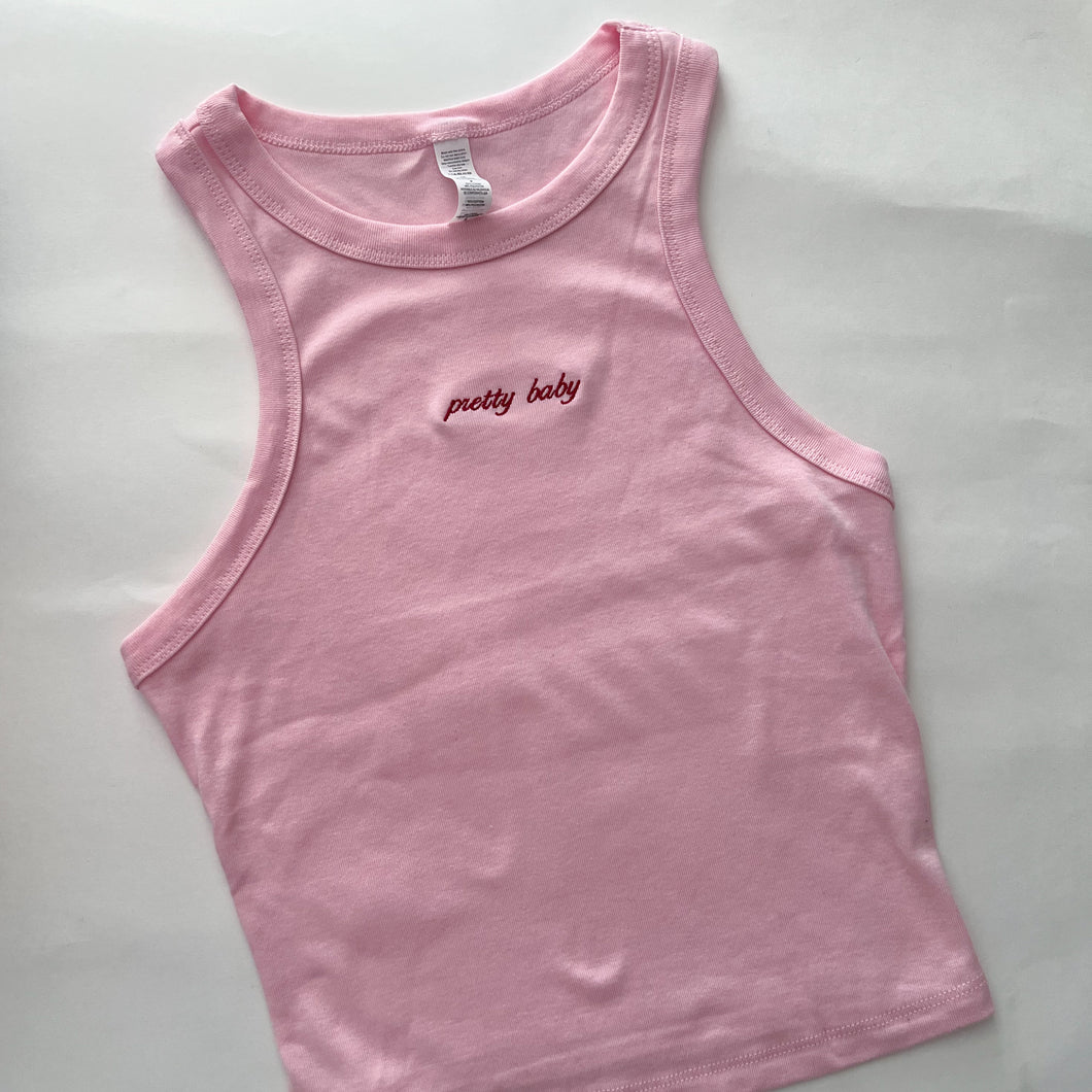 Pretty Baby Embroidered Crop Tank