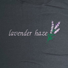 Load image into Gallery viewer, Lavender Haze (Charcoal) Embroidered Crewneck
