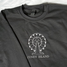 Load image into Gallery viewer, Coney Island (Charcoal) Embroidered Crewneck

